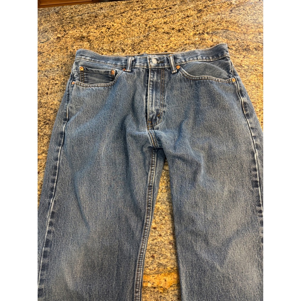 Levis 505 Regular Fit‎ Straight Leg Mens Jeans Medium Wash Blue 34W 28L